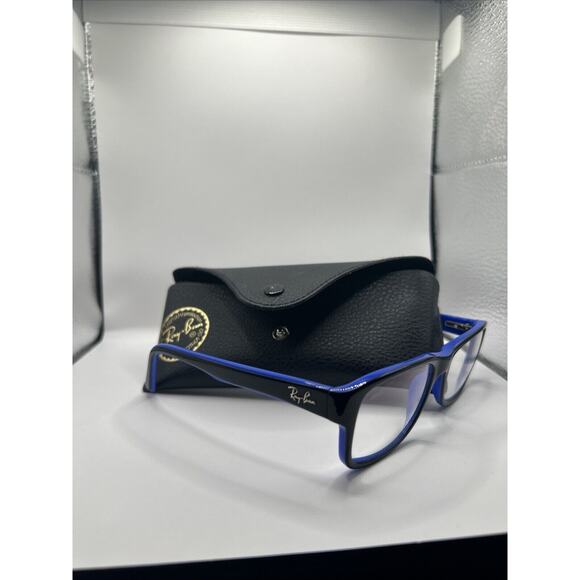 Ray-Ban RX7031 Black & Blue Rectangular Eyeglasses Frames - Unisex Kids/Teens - Picture 1 of 8